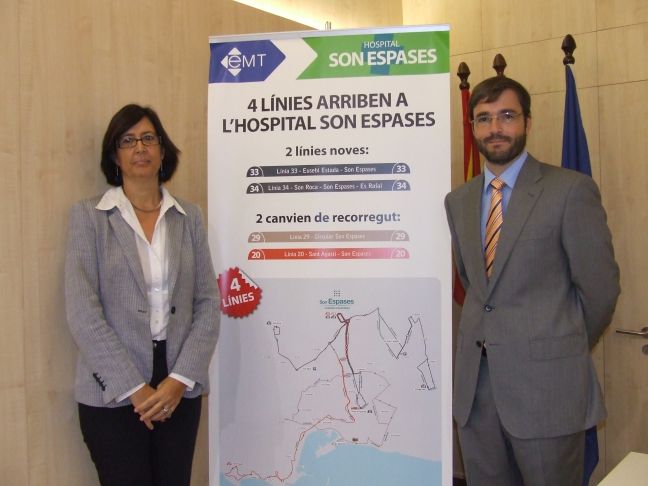 Die öffentliche Verkehrsgesellschaft EMT wird die neuen Buslinien zur Verbindung zwischen der Innenstadt Palma mit dem Son Espases Krankenhaus ab dem 15. November einsetzen
